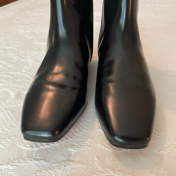Jcrew square toe ankle boots, spazzolato leather, black, sz 7, NWOBox - Picture 5 of 5